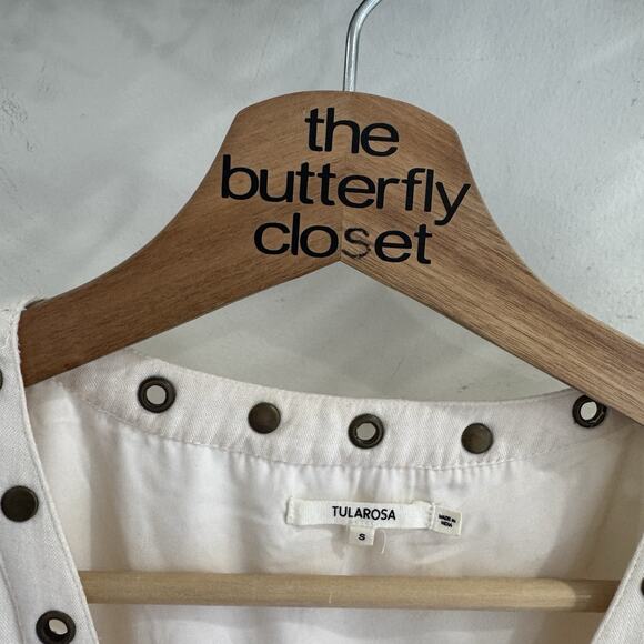 Tularosa Cream Grommet Long Sleeve Dress Small S802 - Picture 4 of 4